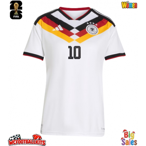Germany Jamal Musiala #10 Replica Home Stadium Shirt for Women World Cup 2026 Short Sleeve